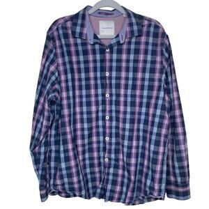 Tommy Bahama 100% Cotton Purple and Blue Long Sleeve Size L